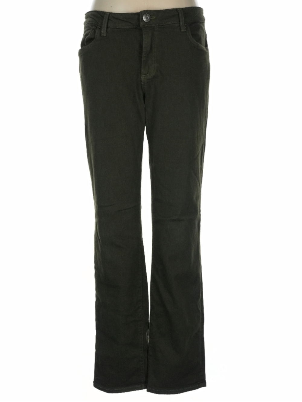 Kut from the Kloth Olive Green Low-rise Boyfriend Straight Jeans Size 8